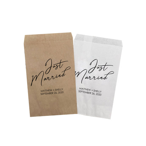 Just Married Treat Favor Bags